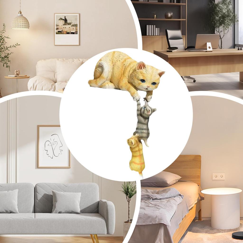 Cat Figurines Cat Statue Cute Animal Figurines Cute Resin Sculpture Animal Ornament Home Decorations Bookshelf Decor Room Decor