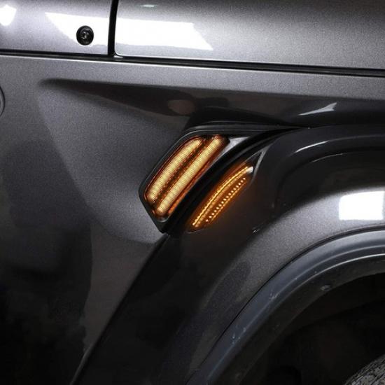 2x Kotflügel-Seitenblinker für Jeep Wrangler JL JLU 2018+ & JT +