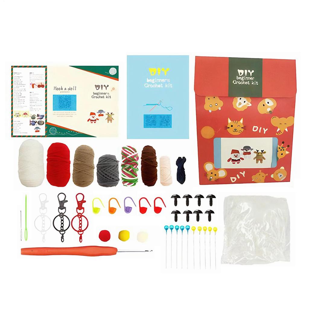 Christmas Crochet Kit Christmas Dolls Weaving Handmade Making Set Crochet Christmas Doll Kit For Adults Teens DIY Beginner Craft