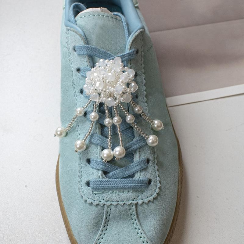 2Pcs Artificial Pearls Shoe Charm Pearls Tassels Shoe Buckles Clips Decorations Accessories for Sneakers Embellishments
