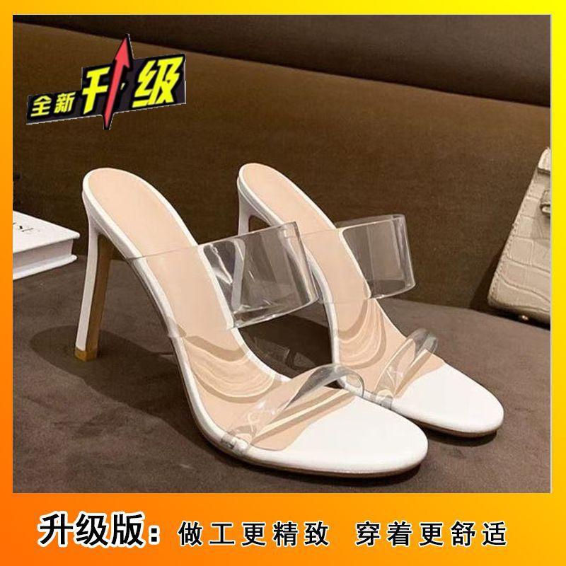 2025 Summer Ins Internet Celebrity Explosion Sandals Women Non-slip Word Belt Sandals Heightening Wear Fairy Style High Heels