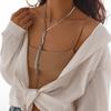 Hip-Hop Snake Bone Woven Chain Necklace, Personalized Contrasting Color Winding Rhinestone Chain Fringed Necklace