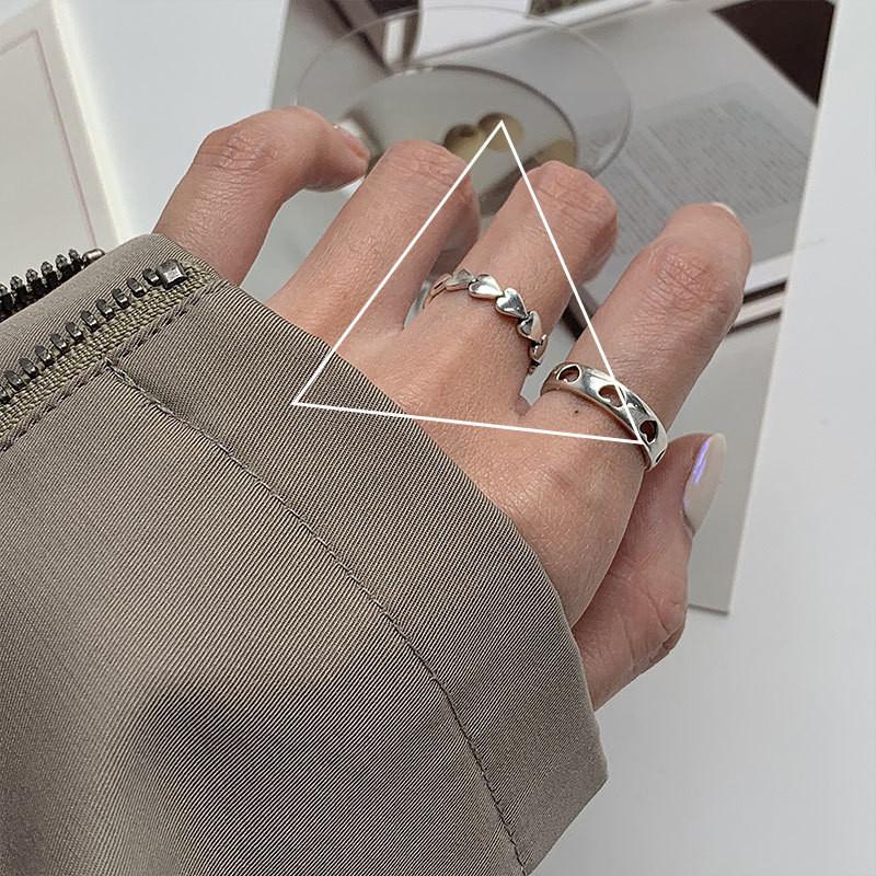 925 Crafted Beautifully Sterling Silver Heart Ring With Adjustable Design And Unique Patterns For Fashionable Women Gifts And