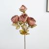 Simulation Retro Dew Lotus Bouquet Burnt Edge Decoration Artificial Flower Indoor Living Room Autumn Dew Lotus Simulation Flower