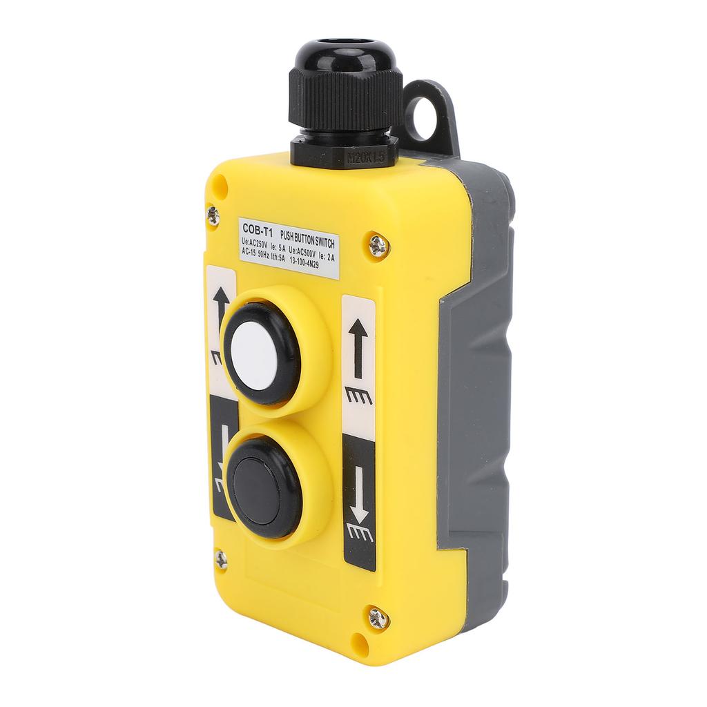 Electric Hoist Crane Pushbutton Switch Rainproof for Industrial Up Down Driving AC250V 5A 500V 2A COB‑T1