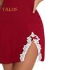 Lady Summer Nightdress Backless Deep V Neck Sleeveless Sleepwear Lace Trim Split Hem Spaghetti Strap Nightie Bedroom Honeymoon Wedding Night Slip
