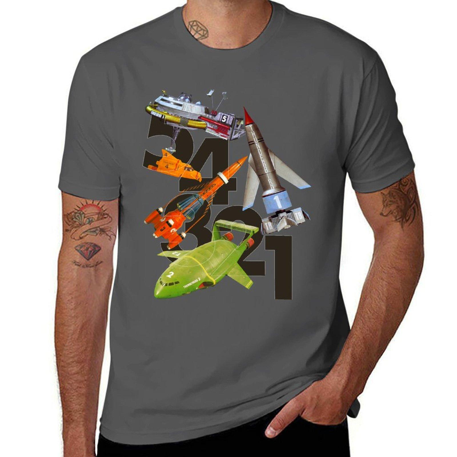 

5! 4! 3! 2! 1! THUNDERBIRDS Classic The Thunderbirds POP ART T-Shirt blanks oversized t shirt men L