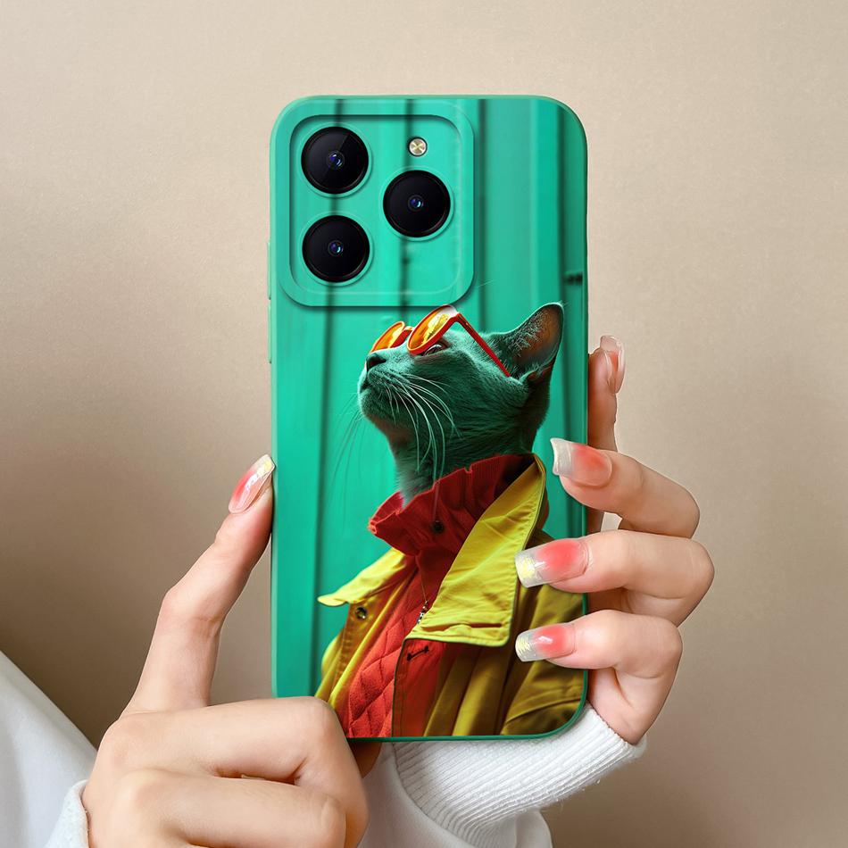 Case For Realme C61 C63 Cute Girl Phone Covers For Realme C 61 Camera Protection Liquid Silicone Anti Drop Soft Back Cover Capa