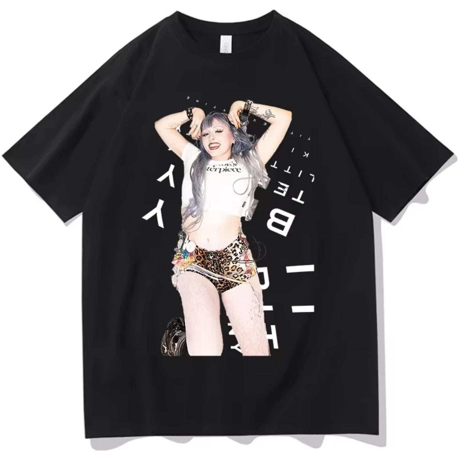 2026 Ashnikko Itty Bitty Tour T-Shirt Summer Unisex Fashion Graphic Streetwear Short Sleeve Aesthetic Unisex Hip Hop Tees Ins S чёрный