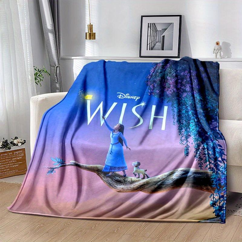 1 pièce, Impression d'affiche du film Disney Wish Décoration d'intérieur, Couverture jetée pour canapé, lit, voyage, camping