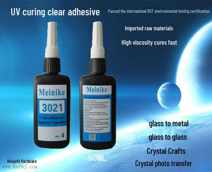 Meinike Skuggfri Högviskös UV-lim för Soffbordsglas till Metall, 10g