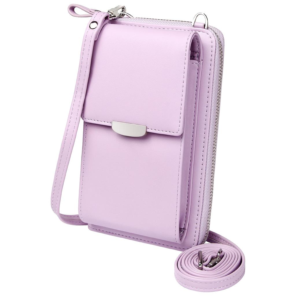 KUKOO Small Crossbody Bag with Cell Phone Wallet and Credit Card Slots for Women, A - Purple, Upgraded Zipper, One Size