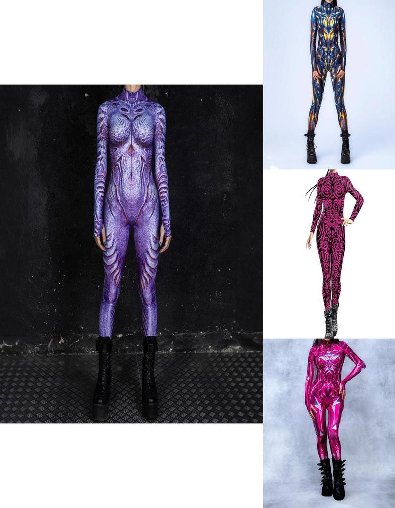 European Fantasy Halloween Costume Jumpsuit With 3d Digital Print For Cosplay Enthusiasts