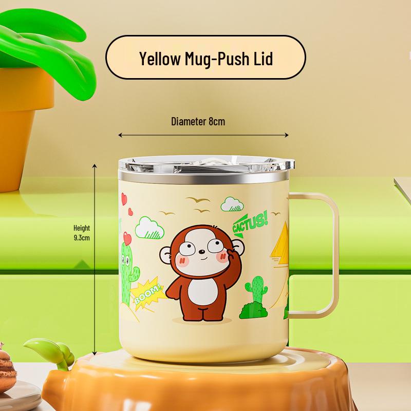 Beerus Team Stainless Steel Mug: Cute Cartoon Style, Leak-Proof, Dustproof, with Lid for Coffee, Tea, or Water.