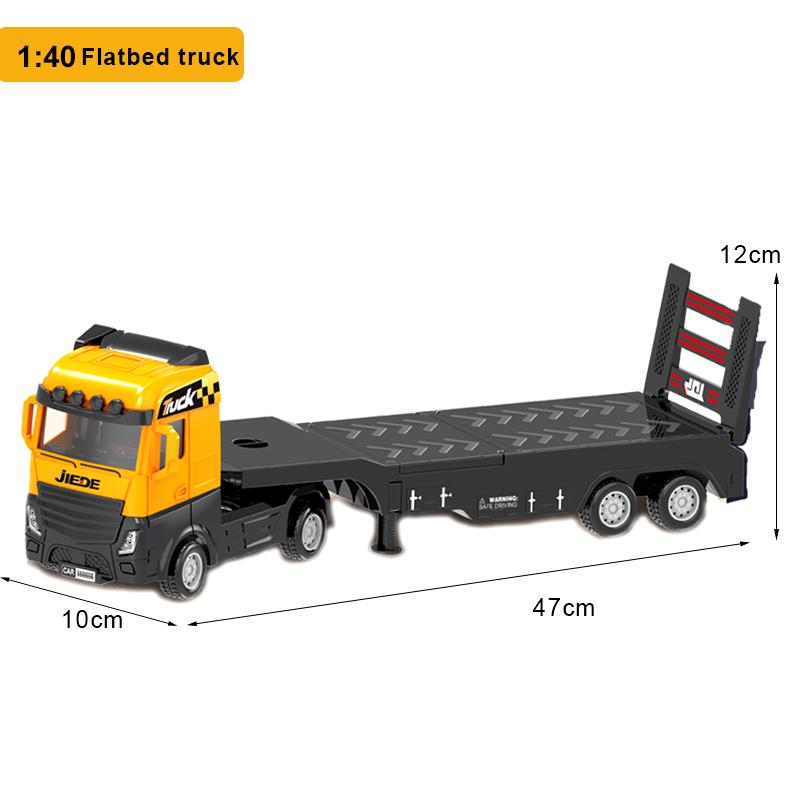 1:40 Engineering Truck Model Rescue Car Transporter Excavator Bulldozer Crane Mixer Play Construction Collection Toys For Kids