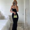 Fashion Elegant Strap Women's Dress Sexy Club Slim Fit Solid Party Long Dress Women Summer High Waist Office Lady Casual Dresses Female Clothing 25079