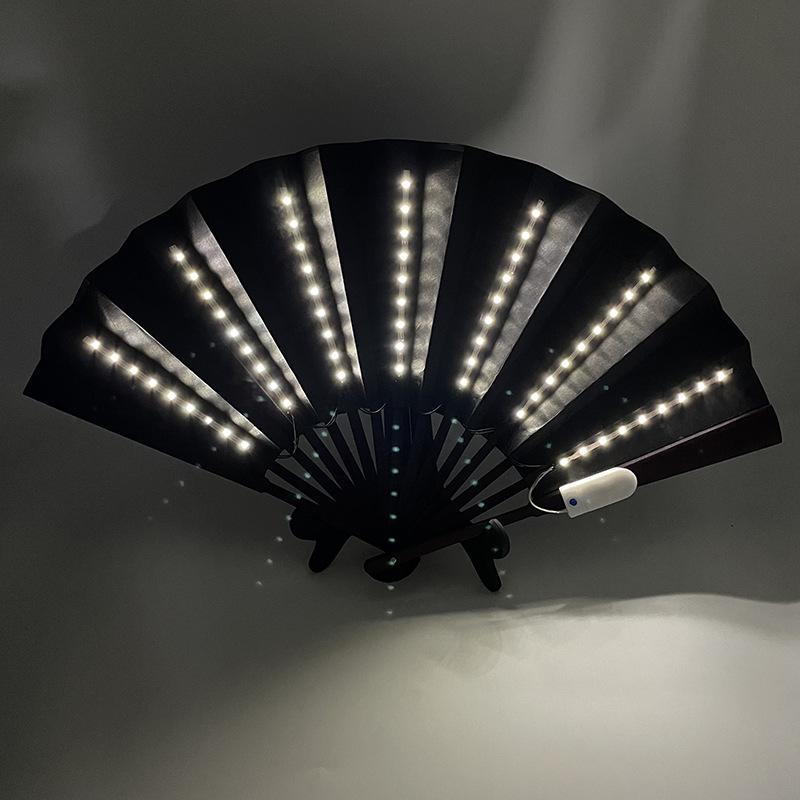 10-Inch LED Luminous Folding Dance & Disco Fan for Bodybuilding, Bars, and KTV Atmosphere