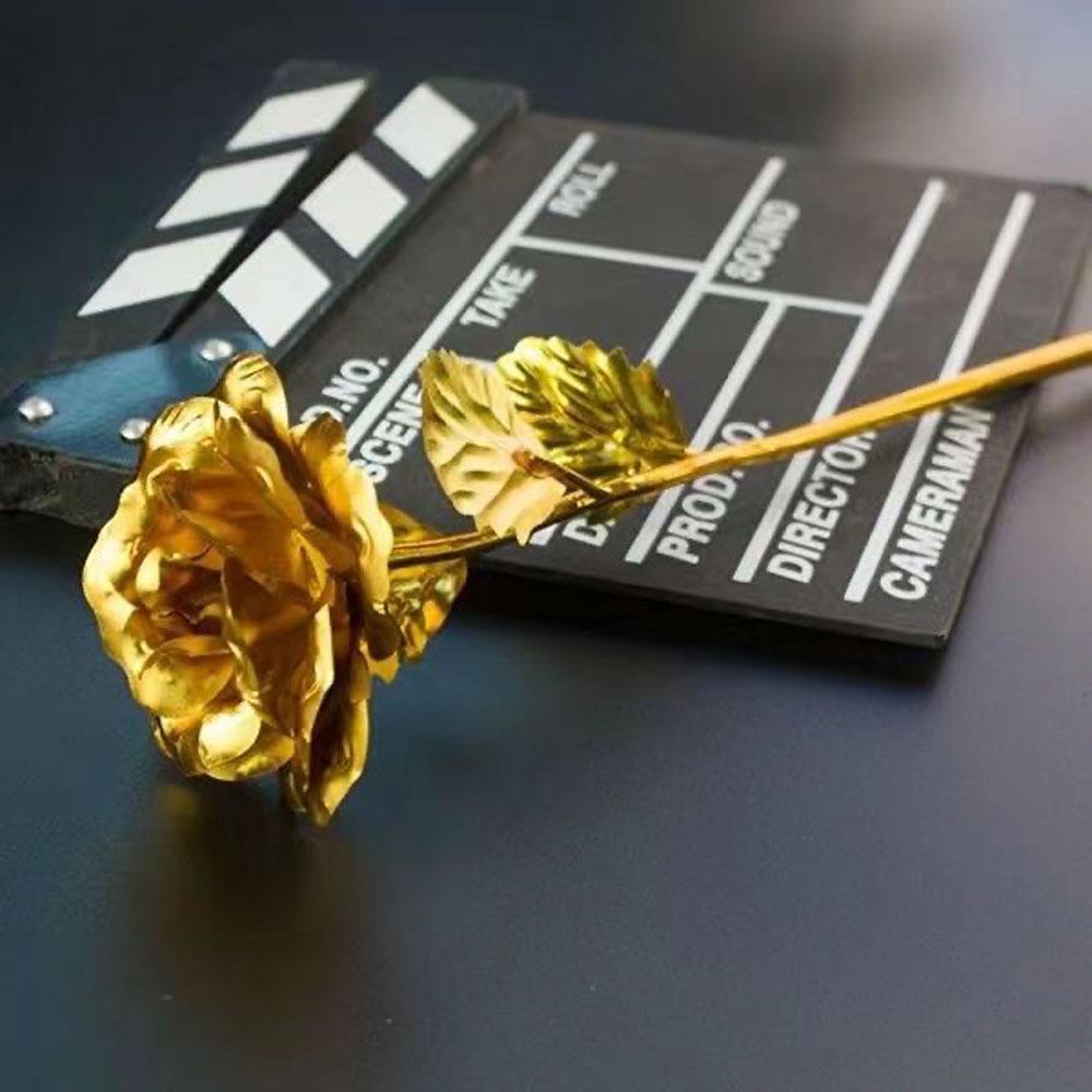 Creative Artificial 24K Gold Rose Flowers with Gift Box for Mothers Day Valentines Day Birthday Anniversary Thanksgiving Present