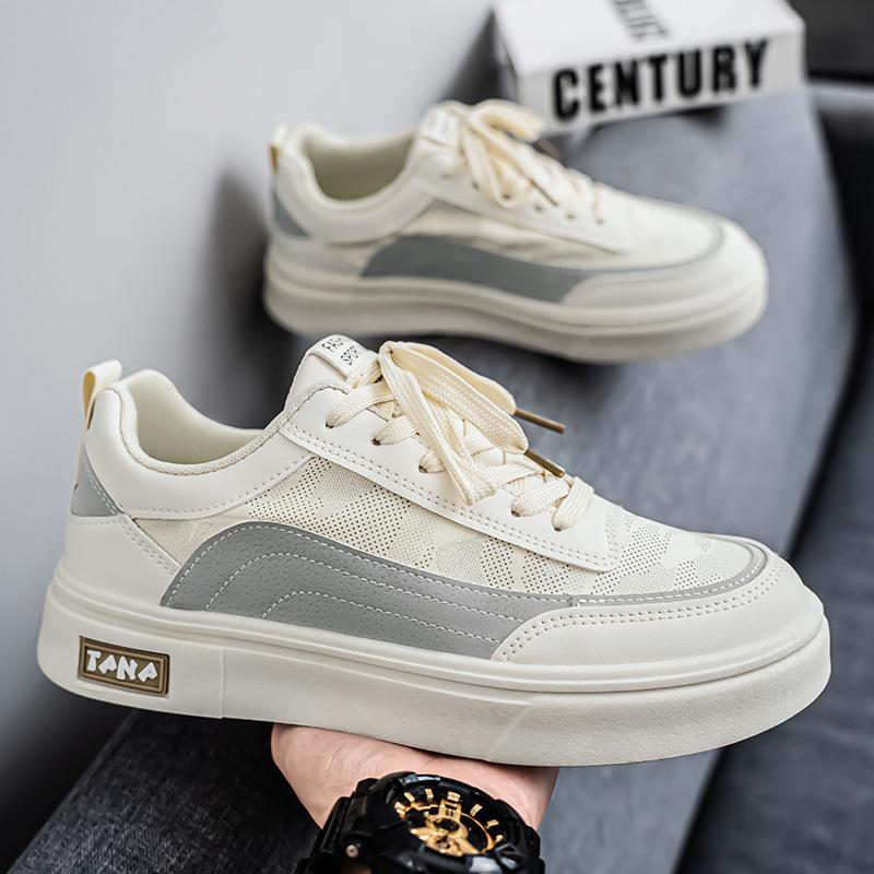 Fashion Summer Men's New Breathable Canvas Shoes Men's Trendy Versatile Thick Bottom Simple Comfortable Sports Leisure Board Shoes