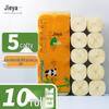 Jie Ya Bamboo Pulp Toilet Paper - 10 Thick Rolls, Economical Household Pack