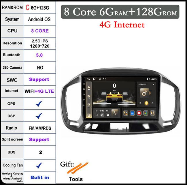 Car Android Radio Stereo For FIAT UNO 2014 - 2020 DSP Car Carplay Multimedia Player Navigation GPS WIFI Autoradio Audio