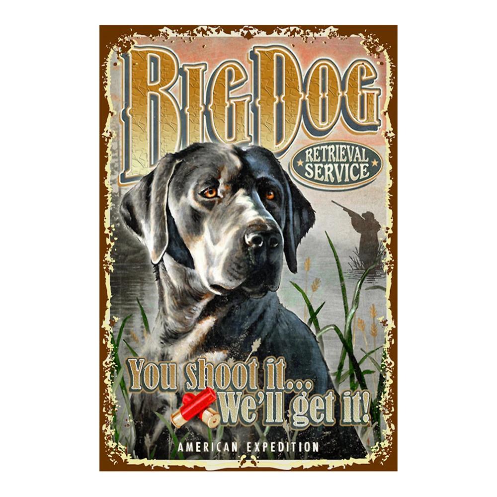 Funny Dogs Tin Signs Bulldog Husky Chihuahua Dachshund Retro Metal Posters Wall Decor Puppy Bath Time Vintage Iron Paintings