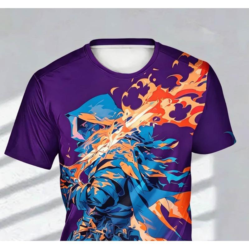 Men's Fashion 3D Printed Men's T-Shirt Round Neck Short Sleeve Trendy Street Wear