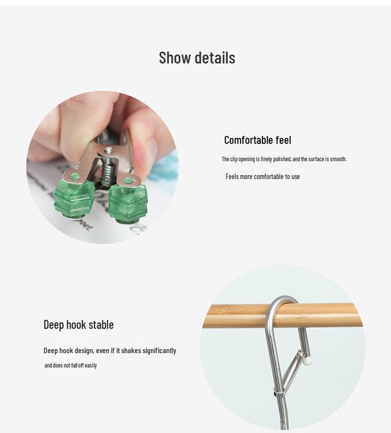 Stainless Steel Portable Folding Clothes Hanger with Multiple Clips for Socks & Drying