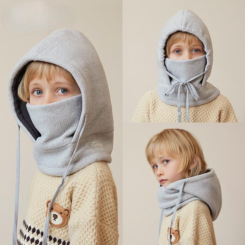 Children's hats, masks, scarves, integrated hats, winter boys' warm and cold-proof fleece ear protectors, pullovers.