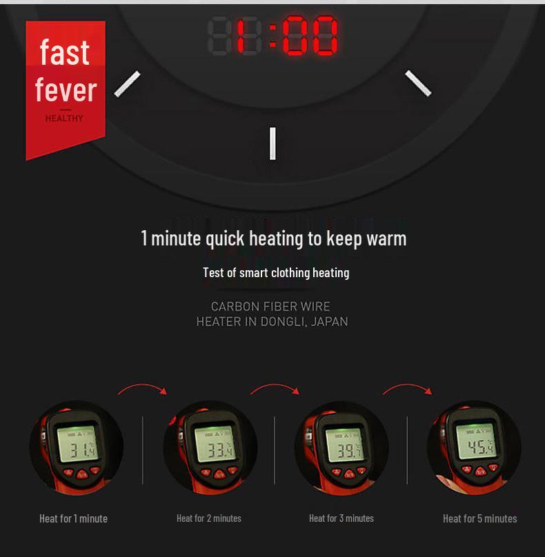 Plus-Size Intelligent Temperature Control Heating Vest with Nine Heating Zones