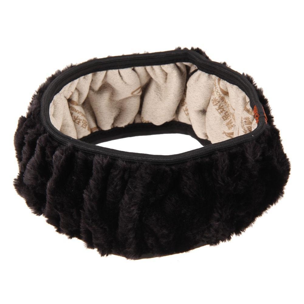 

М який вовняний плюшевий пухнастий автомобільний чохол на кермо, універсальний для зими чорний