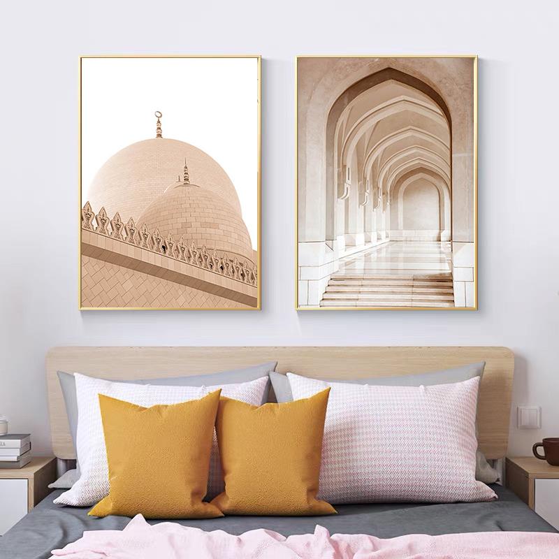 Morocco Canvas Painting Islamic Architecture Wall Print Poster Hassan II Mosque Art Muslim Picture Modern Ramadan Home Decor
