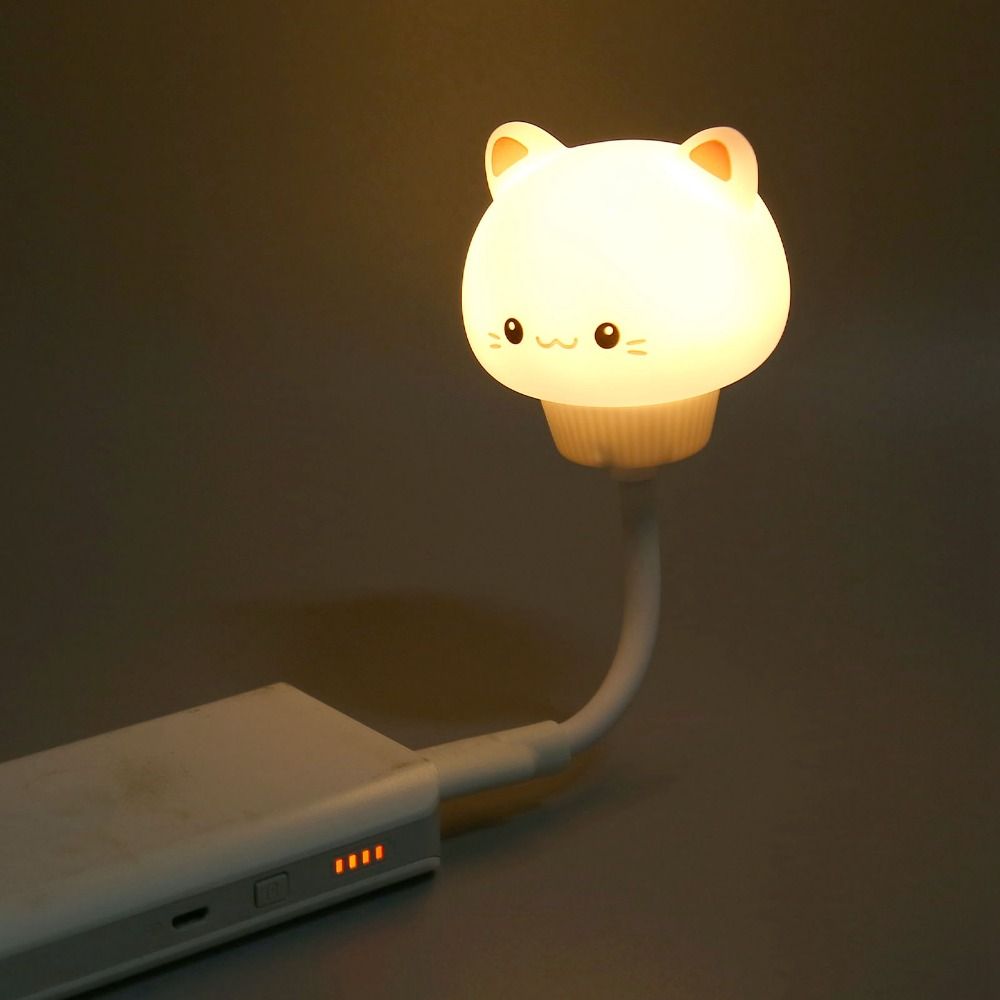 3 Brightness Levels USB LED Light Eye Protection Cute Voice Control Light Portable Timing Function USB Night Light Dormitory Use
