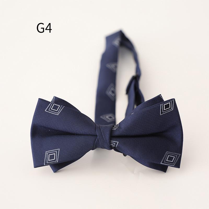 Korean Retro Men s Formal Wear: Gentleman Wedding Host Striped Bow Tie