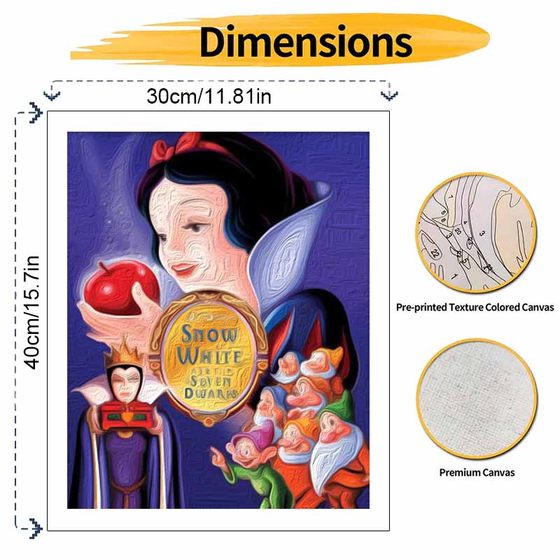 Disney Snow White digital oil painting diy coloring handpainted handpainted filling home decoration gift, nice wall art for decor