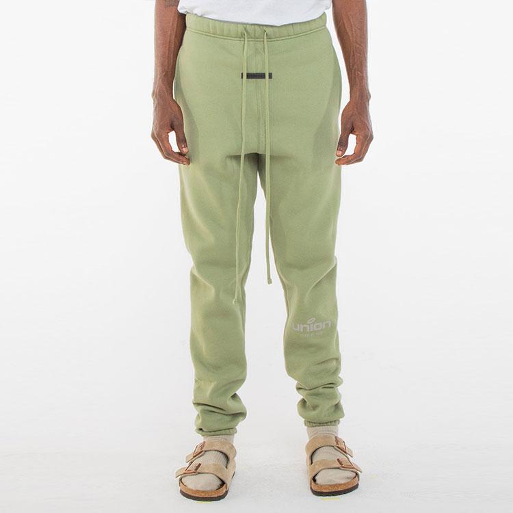 Fear of God Essentials X Union LA Vintage Sweatpants With Embossed Logo FW21 Unisex Bottoms Green FOG-FW21-089