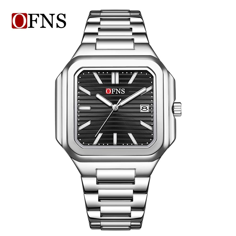 Ofns Brand 1650 Casual Fashionable Men's Quartz Watch Military Sports Waterproof Automatic Date Luxury Full Stainless Steel