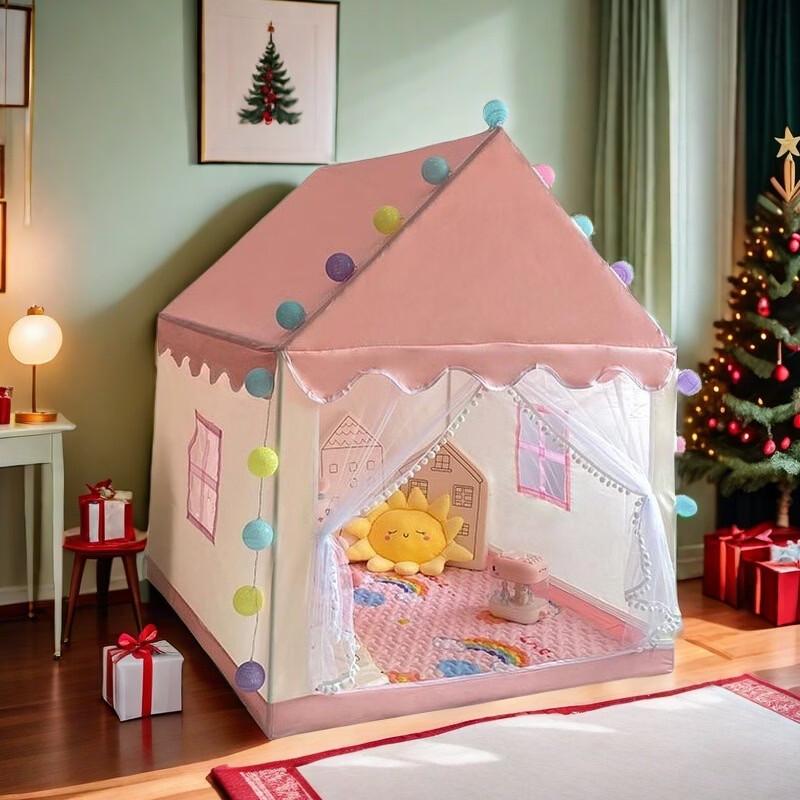 ZISIZ Kids' Pink Castle Play Tent