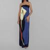 2026 Spring European & American Women's Off-the-Shoulder Sleeveless Backless Printed Dress