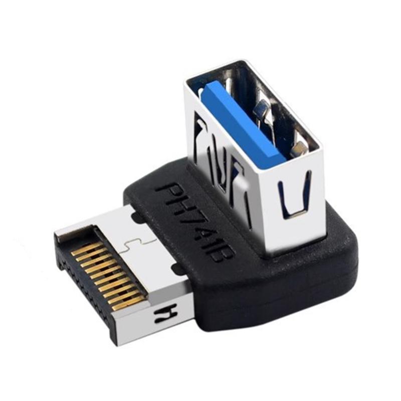 10Gbps USB Header Adapter Computer Motherboard USB3.1 To TYPE E Adapter Panel TYPE E 90 Degree Steering Connector