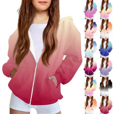 Kinder Mode Bedrucktes Langarm Kapuzensweatshirt Mädchen Hoodie Jacke