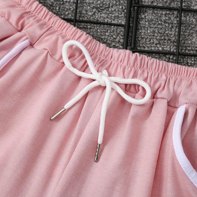 2022 Korean Summer Women's Casual Two-Piece: Loose Top & Shorts Sportswear Suit