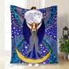 "Full Moon Goddess Art Print: Celestial Magic Wall Decor"Blanket Flannel Throw Blanket for Sofa, Bed, Travel, Camping, Office, Couch, Chair,