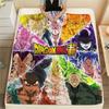 Son Goku Print Flannel Blanket, Versatile Use for Sofa Bed Chair, Picnic Travel, Warm Bedroom Decorative -HE20