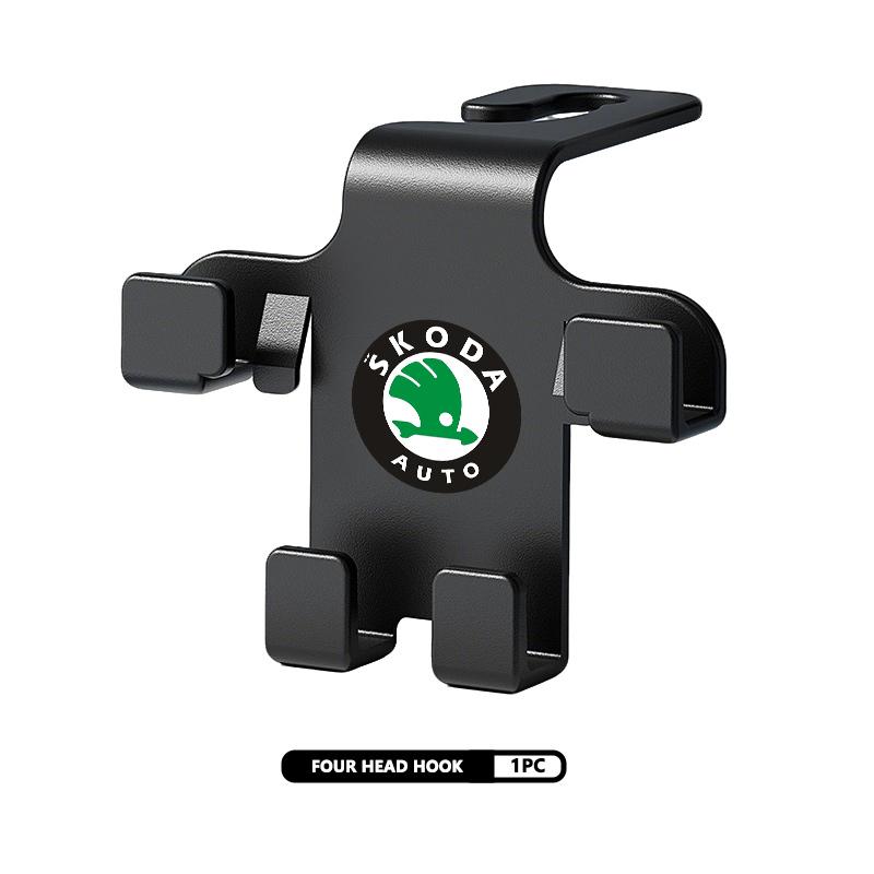 

For Skoda Car Seat Headrest Hook Storage Hanger Black Organizer Holder Accessories Fabia Kamiq Superb Scala Enyaq-iV MK3 VisionS