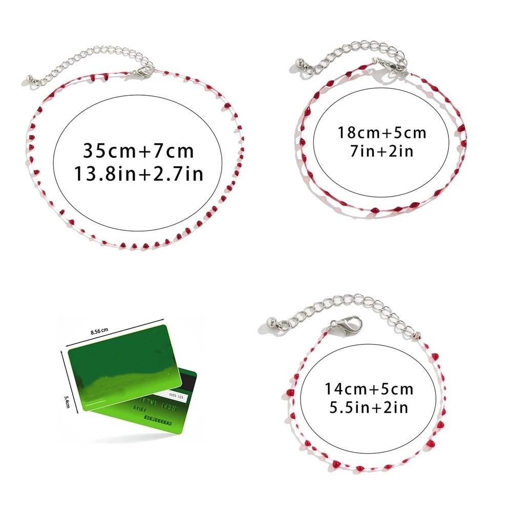 Cross Necklace Gothic Blood Drop Earrings Blood Drop Tassel Choker Gothic Blood Drop Bracelet  Lady