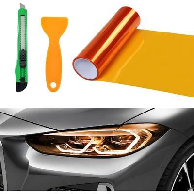 Car Headlight Vinyl Film Sticker Sheet Roll, 12"×48" Self-Adhesive Sticker for Tail Lights Fog Lights, Air-Release Wrap Film Roll with