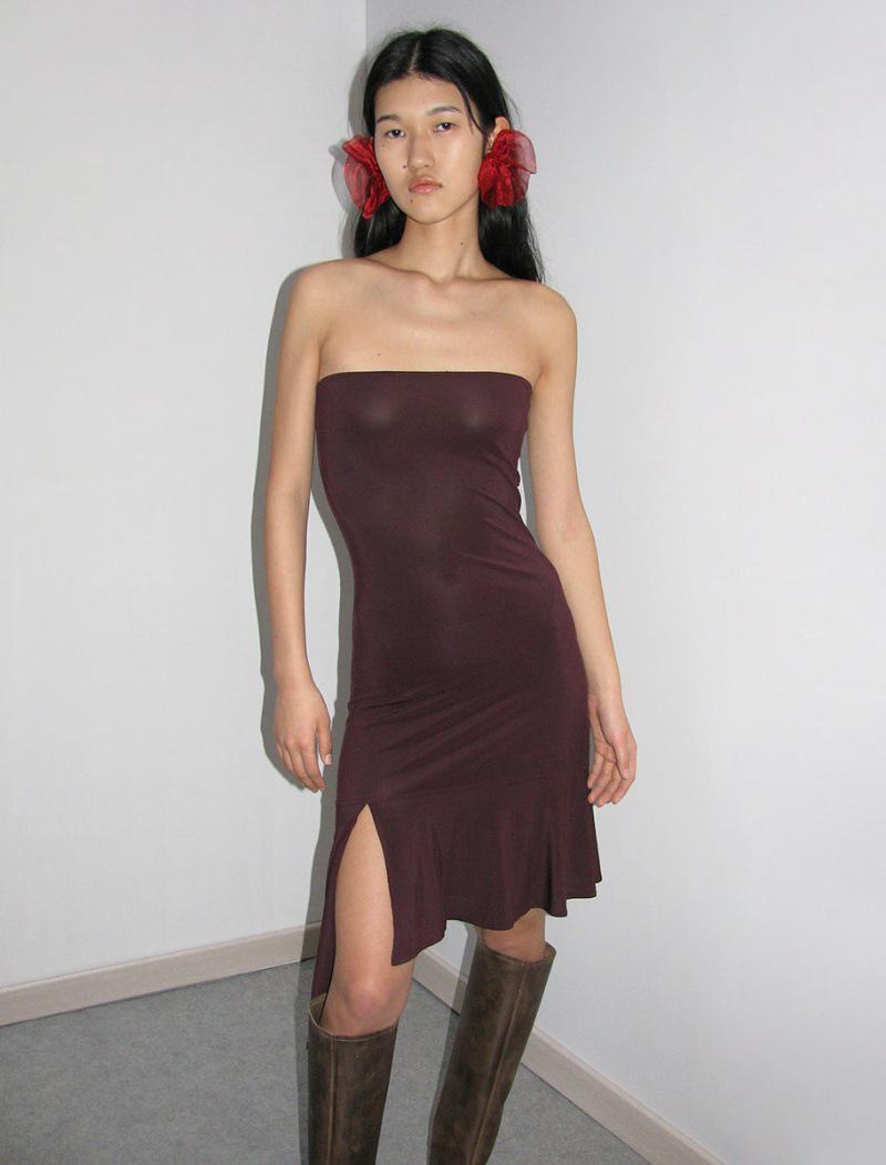 

Платье-труба Paloma Wool Pure Desire с оборками Extra Small темный кофе