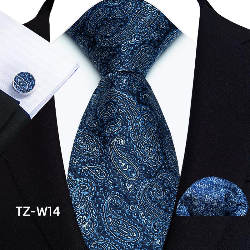 Floral Stripe Paisley Artistic Men's Tie, Pocket Square & Cufflinks Set - 2025 Edition