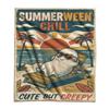 Summerween Themed Plush Blanket Soft Warm Throw Blanket for Indoor Outdoor Use Lightweight Cozy Fabric